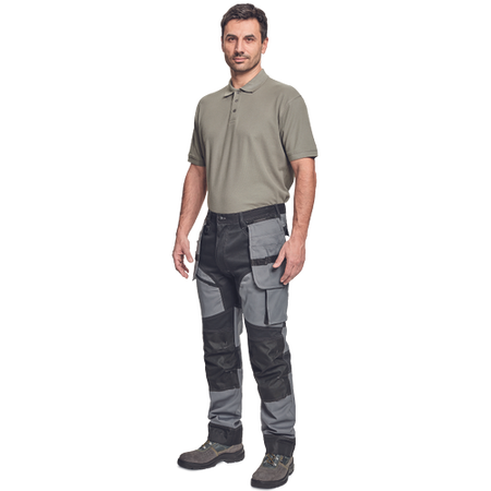 Spodnie robocze profesjonalne do pasa elastyczne wytrzymałe dużo kieszeni szare Cerva KEILOR