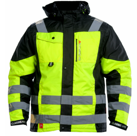 Ocieplana kurtka wysokiej widoczności wodoodporna odblaskowa CLASSIC-VIS OXFORD