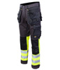 Spodnie robocze ostrzegawcze do pasa odblaskowe fluorescencyjne pasy dużo kieszeni potrójne szwy Polstar SEVEN KINGS FLASH A9SP