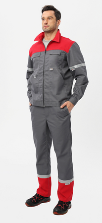 Spodnie pas antystatyczne z odblaskiem PIORUN szare