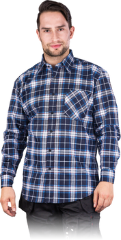 Koszula flanelowa w kratę, 100 % bawełna na guziki KF-GN