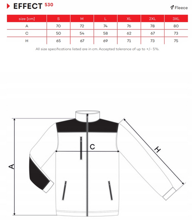 Bluza polar ciepły 360 g EFFECT petrol blue