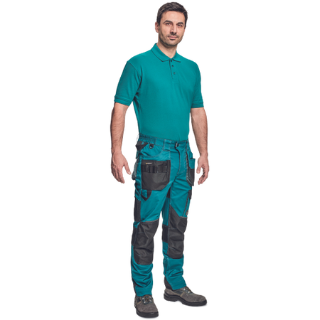 Spodnie robocze profesjonalne wytrzymałe do pasa z miejscem na nakolanniki TRIFIBETEX wzmacniane niebieskie Cerva DAYBORO