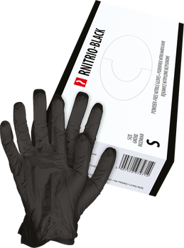 Rękawice jednorazowe nitrylowe niepudrowane czarne RNITRIO-BLACK opakowanie 100 szt