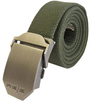 Pasek do spodni parciany z materialu Canvas regulowany zielony Reis BELT BOOM