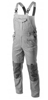 Spodnie robocze ogrodniczki 100% bawełna jasnoszare HOGERT KALMIT