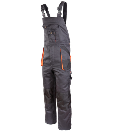 Spodnie robocze ogrodniczki ocieplane na szelkach BRIXTON PRACTICAL grafitowe