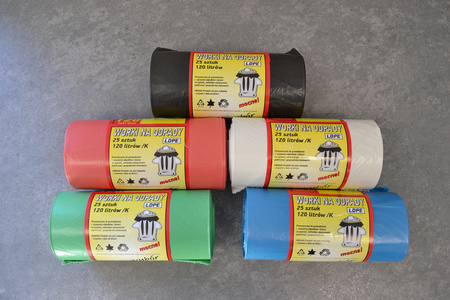 Worki na śmieci odpady LDPE 160L czarne 10 szt