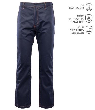 Spodnie do pasa dla spawaczy, antystatyczne PROFFLAM ANTYSTATIC