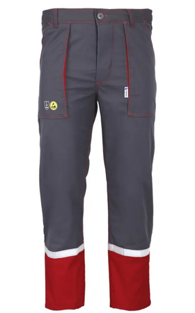 Spodnie pas antystatyczne z odblaskiem PIORUN szare