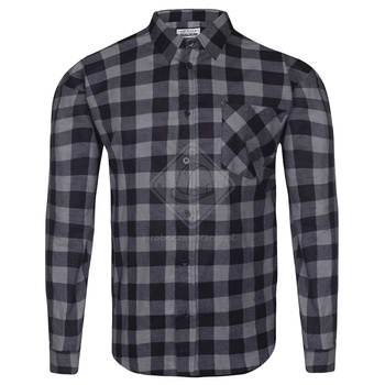 Koszula robocza flanelowa bawełniana na guziki wytrzymała i wygodna szara Art.Mas MODAR