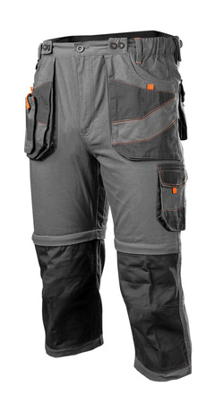 Spodnie robocze bawełna 100% NEO 6w1 ogrodniczki krótkie spodenki 81-321