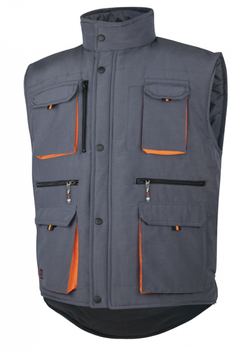 Bezrękawnik roboczy kamizelka ocieplana dużo kieszeni ALBATROS 2 szary