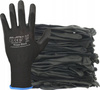 Rękawice robocze poliestrowe ochronne powlekane poliuretanem ochrona dłoni Art.Mas RnyPu BLACK Kat.2