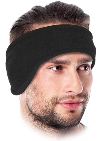 Opaska polarowa ochronna na zimę elastyczna czarna CZBAND