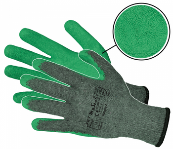 Rękawice robocze lateks RWGRIP Z kat.2 zielone