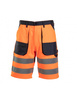 Spodenki robocze krótkie ostrzegawcze spodnie ochronne odblaskowe pomarańczowe Polstar BRIXTON FLASH AFKS