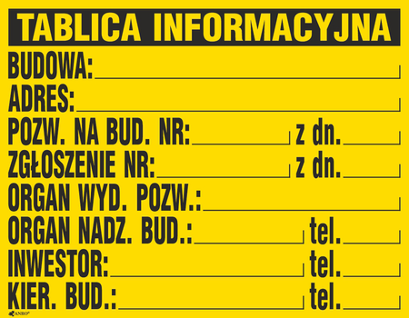 Znak tablica TABLICA INFORMACYJNA BODOWY 700X900
