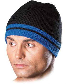 Czapka zimowa ochronna CZPAS czarno-niebieska
