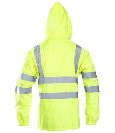 Kurtka przeciwdeszczowa wodoodporna odblaskowa z kaptuerm GROSVENOR żółta fluo