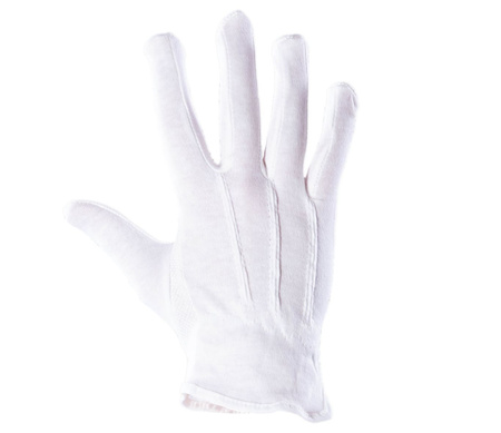 Rękawice robocze ochronne białe z mini nakropieniem PLS