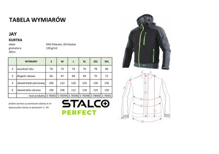 Kurtka softshell jesień / wiosna wodoodporna STALCO JAY