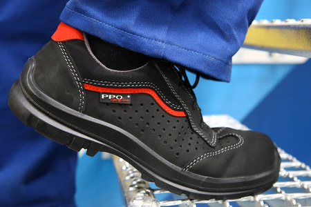 Buty obuwie robocze olejoodporne naturalna skóra półbuty z wkładką antyprzebiciową podnosek PPO 502 S1P SRC
