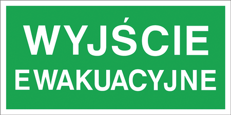Znak naklejka samoprzylepna ewakuacyjna WYJŚCIE EWAKUACYJNE 20x40 cm