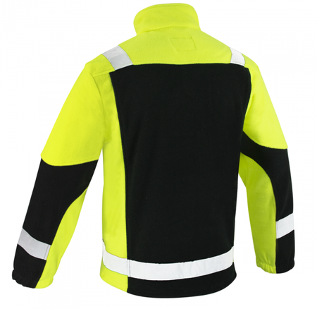 Bluza polar rozpinany z odblaskiem w kolorze żółtym fluo ECLIPSE