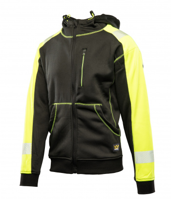 Bluza dresowa polarowa ocieplana ochronna robocza z kapturem ostrzegawcza odblaskowa ze ściągaczem polar BENEFIT RIVAL OARB