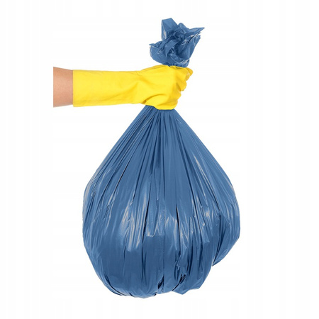 Grube ekologiczne worki na śmieci 120L worki foliowe na odpady z atestem higienicznym FOLIPAK LDPE niebieskie 25szt.