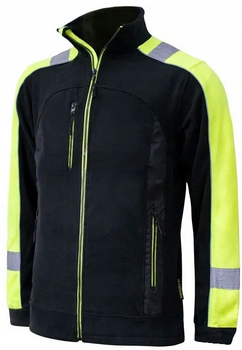 Bluza polar rozpinany z odblaskiem w kolorze żółtym fluo CLASSWORK