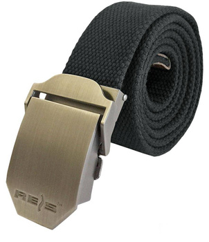 Pasek do spodni parciany z materialu Canvas regulowany czarny Reis BELT BOOM