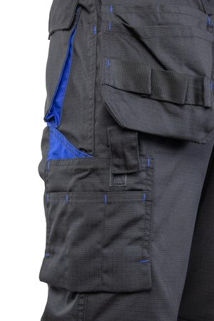 Spodnie robocze do pasa z kontrastową lamówką | Topaz