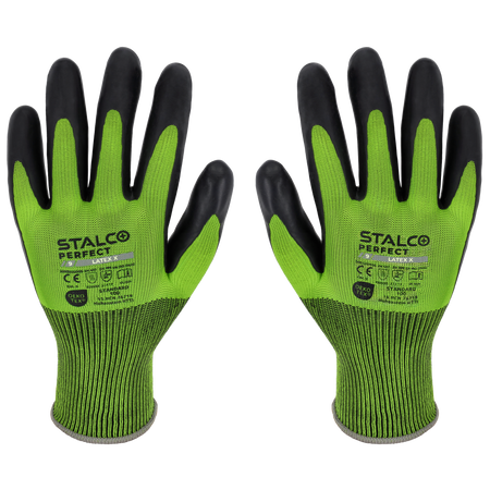 Rękawice robocze poliestrowe mocny chwyt STALCO LATEX X