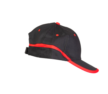 Czapka z daszkiem robocza zapięcie na rzep BASEBALL czarno-czerwona