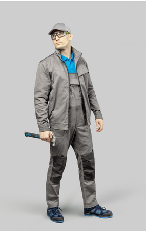 Bluza kurtka robocza 100% bawełna jasnoszara HOGERT KALMIT