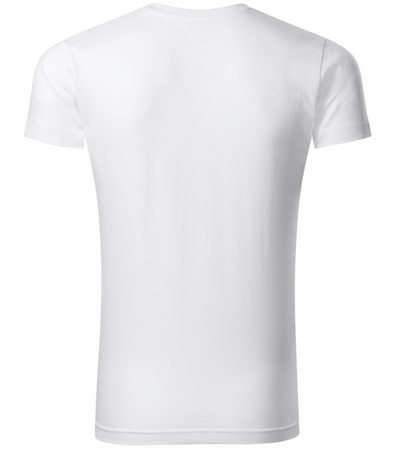 T-shirt MALFINI slim fit V neck koszulka bawełna biała 146