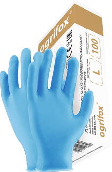 Rękawice nitrylowe bezpudrowe.