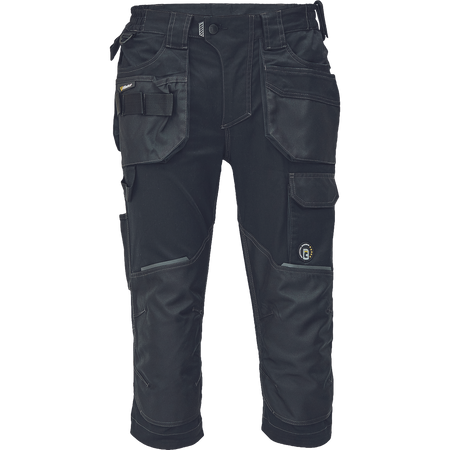 Spodnie 3/4 męskie spodenki robocze ochronne czarne Cerva DAYBORO