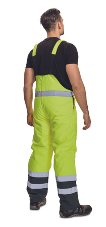 Spodnie ogrodniczki ocieplane wodoodporne HV PADSTOW pomarańczowe odblask