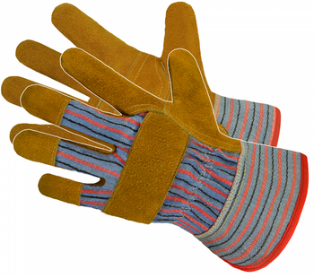 Art Mas rękawice skórzane RDŻ zółte 10 drelichowe WYPRZEDAŻ