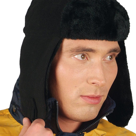 Czapka zimowa ocieplana uszanka wywijana CZOPAPA