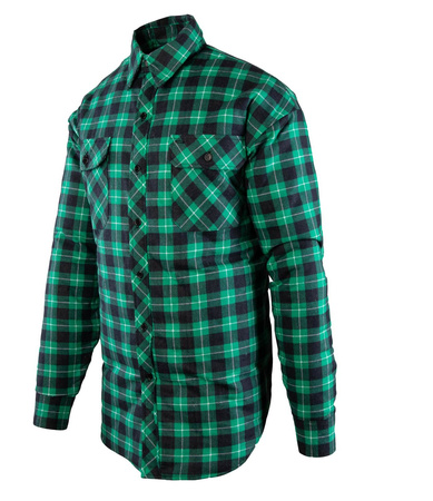 Koszula w kratkę na guziki ocieplana BONO zielona