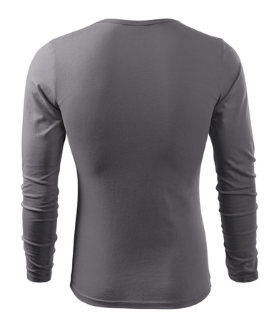 Koszulka męska z długim rękawem FIT-T bawełniana kolor stalowy
