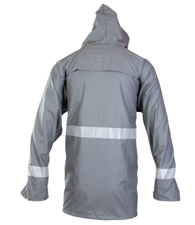 Kurtka przeciwdeszczowa wodoodporna odblaskowa GROSVENOR stalowa