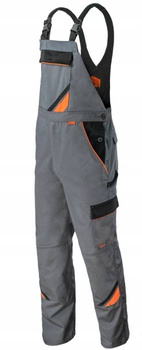 Spodnie robocze ochronne na szelkach ogrodniczki szare Art.Mas PROFESSIONAL GREY