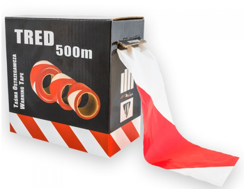 Taśma ostrzegacza TRED BOX 500 metrów w kartoniku