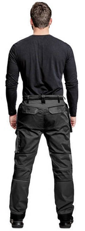 Spodnie robocze profesjonalne do pasa elastyczne wytrzymałe dużo kieszeni czarne Cerva KEILOR