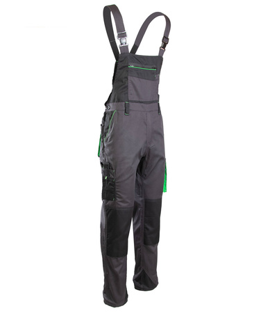 Ogrodniczki spodnie na szelkach męskie wytrzymałe podwójne szwy ONYX